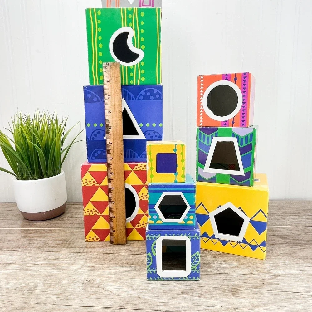 Counting and Shapes Nesting Blocks Baby Stacking Building Blocks‎ Cardboard